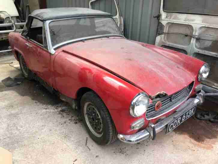 1971 MG midget saloon with transferable registration plate Cor 613k