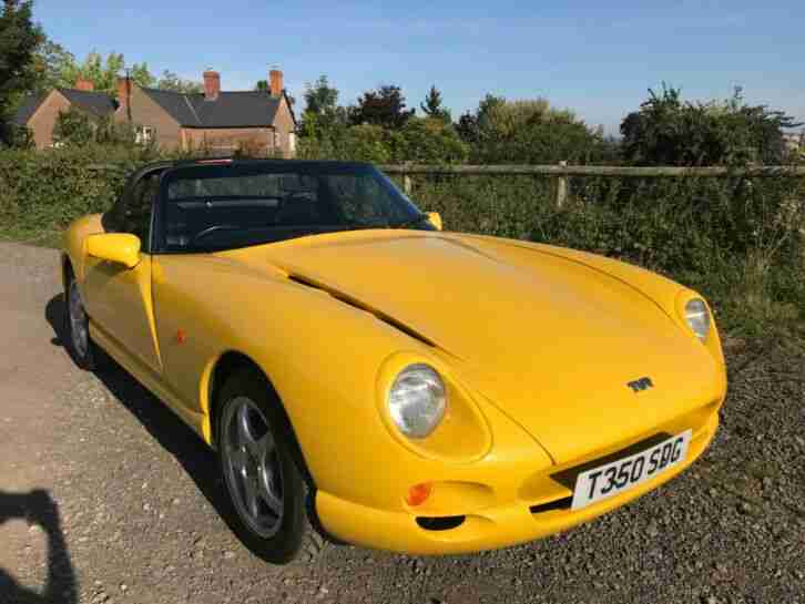 1999 TVR CHIMERA 400 YELLOW CONVERTIBLE ONLY 7600 MILES VERY LOW MILEAGE 4.0 V8