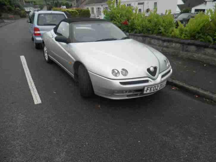 2002 ALFA ROMEO SPIDER T.SPARK LUSSO SILVER CONVERTABLE SALVAGE EXPORT