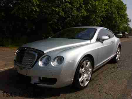 2005 55 Bentley Continental 6.0 552bhp Auto GT Mulliner Silver Damaged Salvage