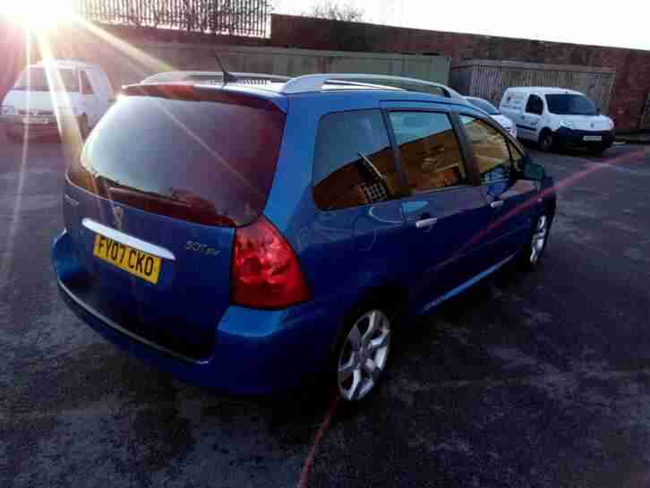 2007 07 PLATE PEUGEOT 307 SW SE 1.6 HDI 7 SEATER PAN ROOF MET BLUE (MAY PX)