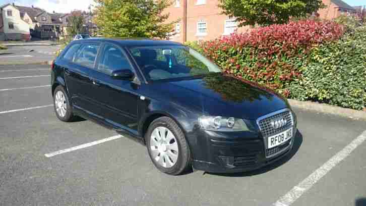 2008 AUDI A3 TDI E, BLACK, 6 MONTHS WARRANTY, ONE PREVIOUS OWNER, £30 ROAD TAX