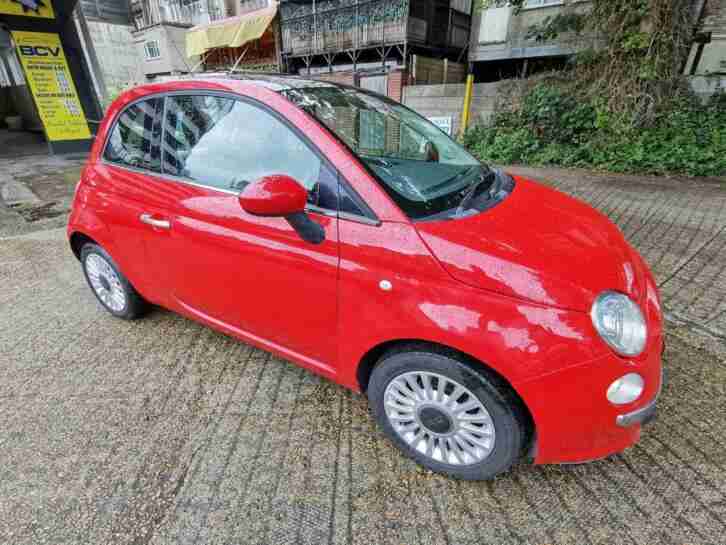 2010 Red Fiat 500 1.2 Lounge with 1 Year Fresh MOT