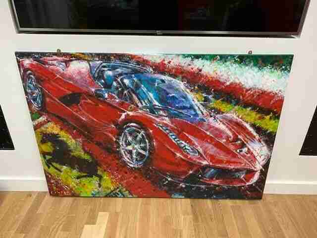 A one off La Ferrari Aperta Oil Painting by John Lawson signed