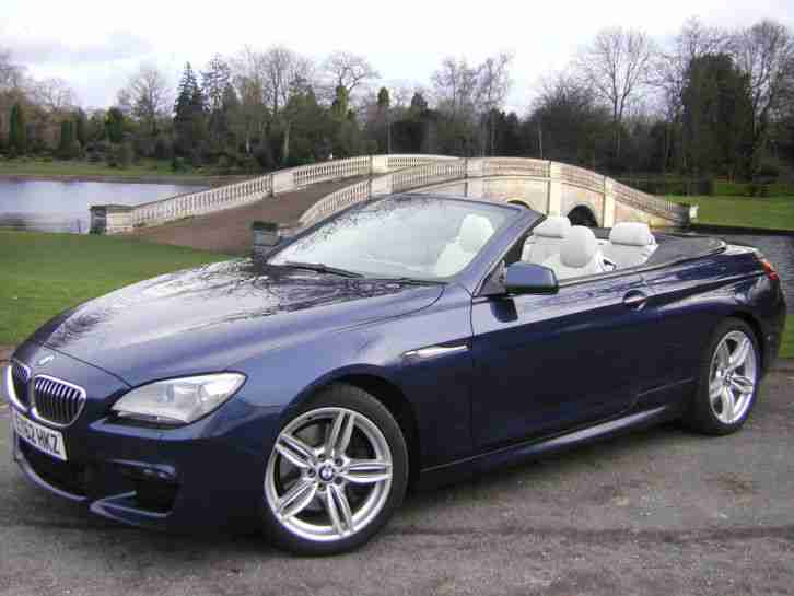 BMW 640d M Sport 2dr Convertible Auto Diesel, BLUE with CREAM LEATHER + 1 OWNER