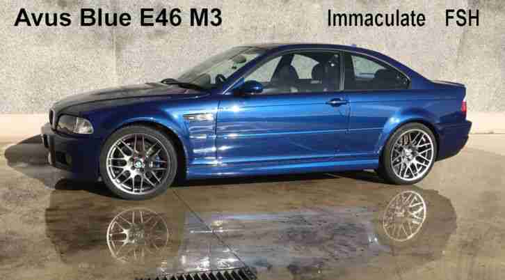 BMW E46 M3 Individual Avus Blue, 71k, FSH, Manual, CSL Shadow Chrome immaculate