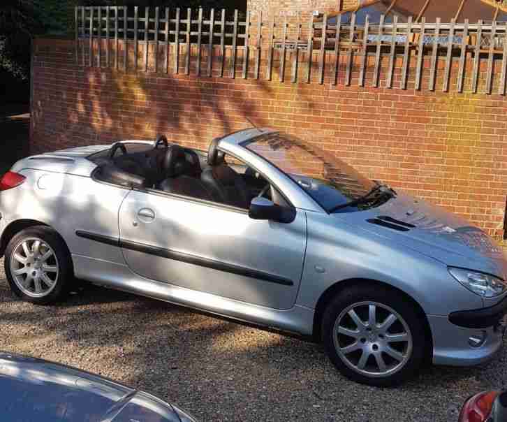 Peugeot 206cc met silver, lovely car with blàck leather interior